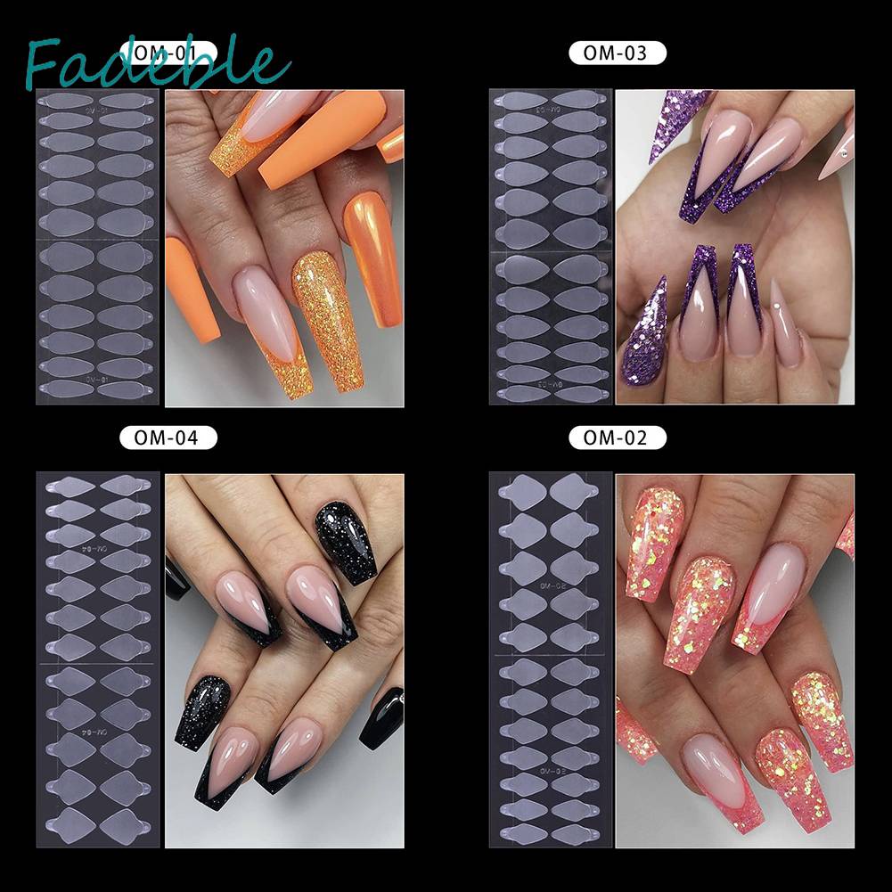 Set 24 Khuôn Dán Trang Trí Móng Tay Chuyên Dụng Cho Salon