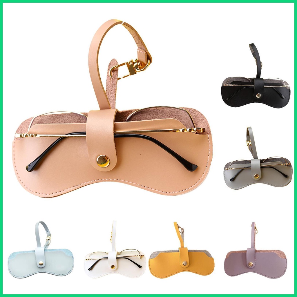 Túi Đựng Mắt Kính Bằng Da PU Mềm Kèm Dây Đeo Cổ Tay Tiện Dụng