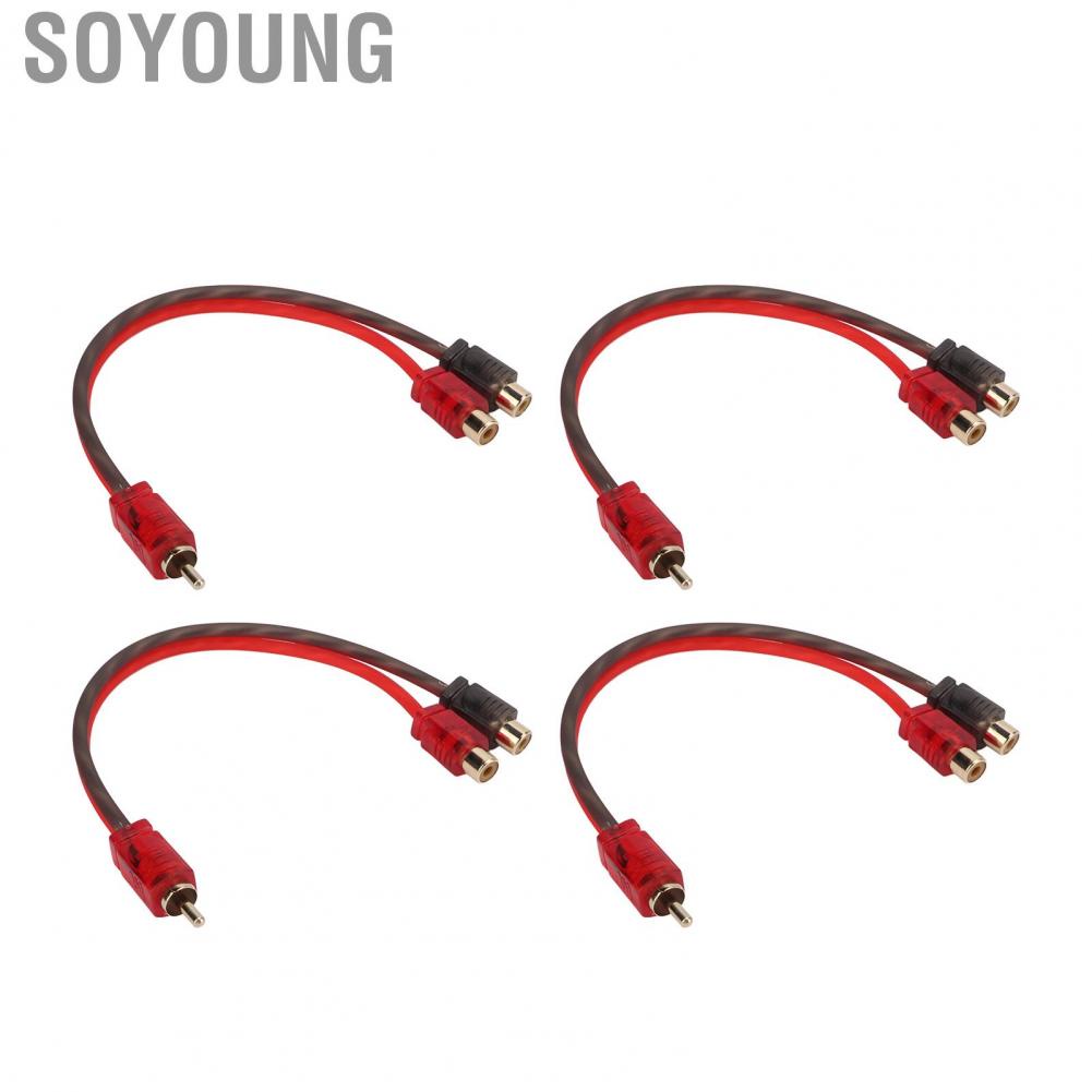 Soyoung RCA Y Splitter Cable  Audio Cord 3.5mm 1 Male To 2 Female 4 Packs Excellent  Quality for Car Speaker System