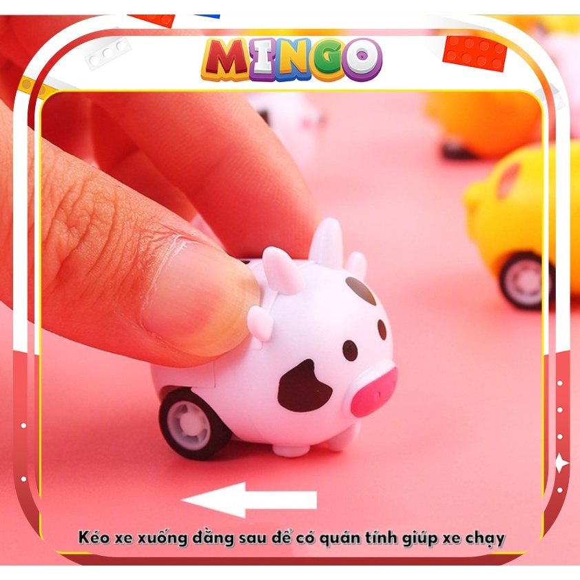 Xe mini hình động vật cute quán tính chạy đà không cần pin dễ thương đồ chơi cho bé 2-6 tuổi -Mingo