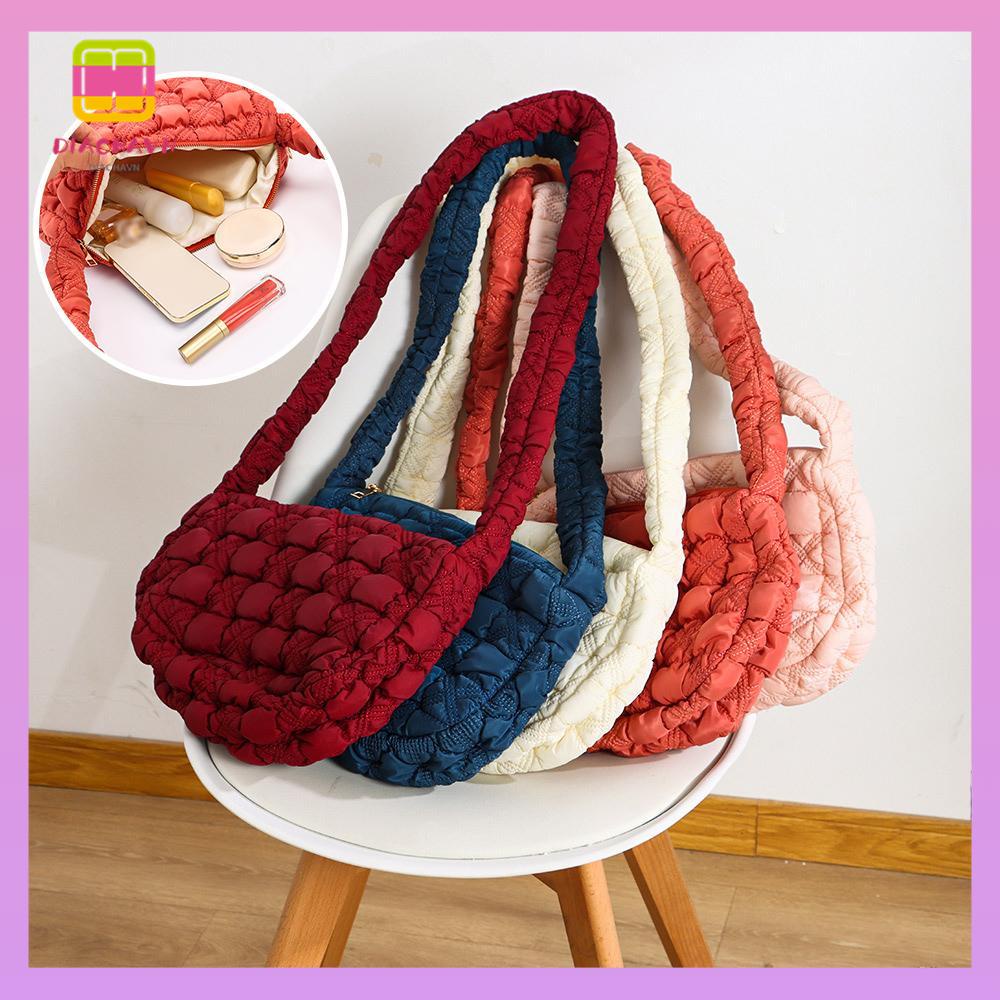 DIACHAVN Túi Xách Đeo Vai Hình Đám Mây Xếp Ly Kích Cỡ Lớn Thời Trang Sang Trọ