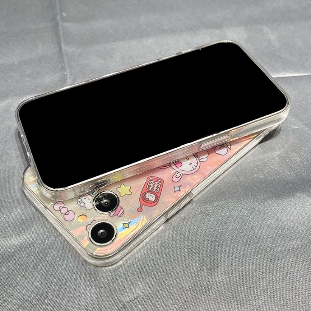 Ốp Điện Thoại TPU Mềm Chống Sốc Hình Hello Kitty Màu Laser Cho IPhone 11 12 13 14 Pro Max