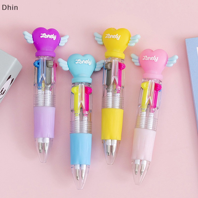 Bút Bi Mini 4 Màu Họa Tiết Động Vật Hoạt Hình Dễ Thương