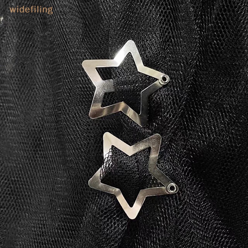 Bộ 5 Kẹp Tóc Kim Loại Hình Ngôi Sao Màu Bạc Thời Trang Cho Nữ