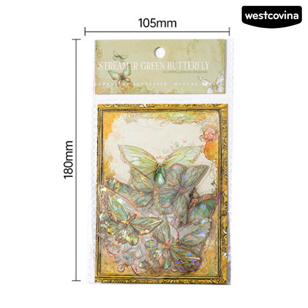 [WSTN] [WSTN] [WSTN]✎Set 40 Miếng Dán Hình Bướm Nhiều Màu Sắc Chống Nước Dễ Tháo Gỡ Trang Trí Sổ Tay