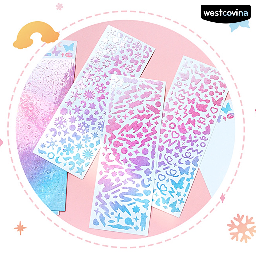 [WSTN]✎Bộ 3 Miếng Dán Trang Trí Sổ Tay Lấp Lánh DIY