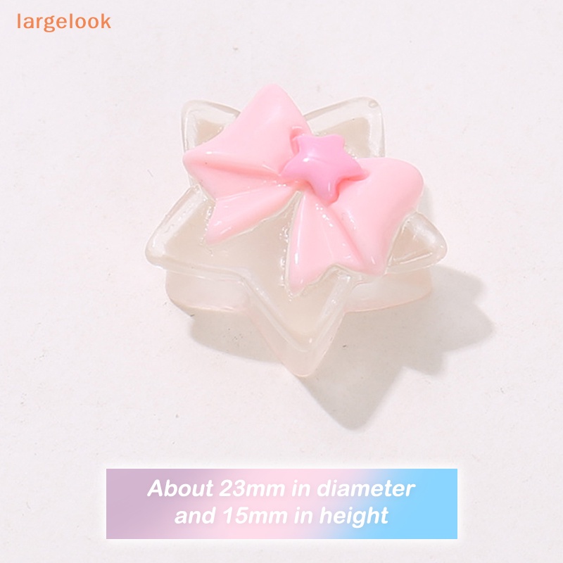 [Biglook] Bộ 5 Miếng Dán Hình Dán Trang Trí Hộp Quà Cốc Nước / Điện Thoại Hình Chiếc Nơ Ngôi Sao Năm Cánh Bằng Nhựa Resin Mini