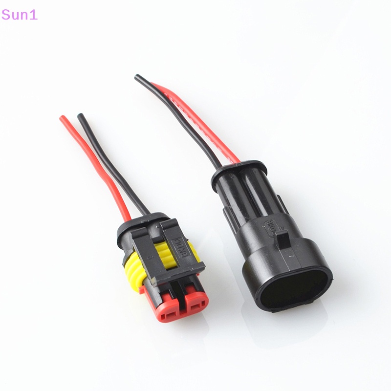 Set 5 Bộ 10 Phích Cắm Điện 2 Chiều Nối Đầu Đực Sang Đầu Cái Chống Nước Có Dây Cho Xe Hơi / Xe Máy / Tàu Thuyền