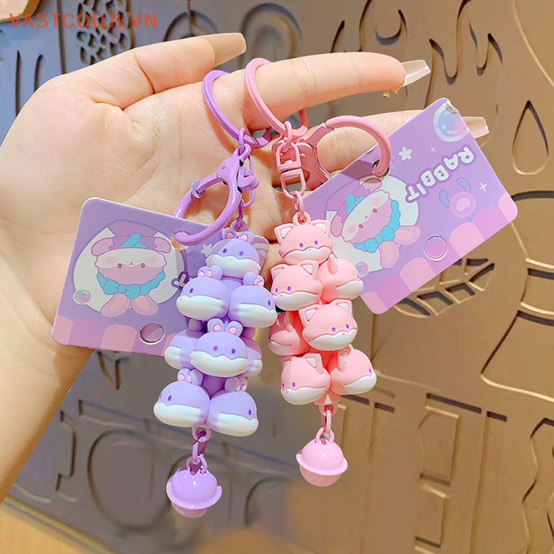 Móc Khóa Hình Thỏ / Cáo / Dơi Hoạt Hình Dễ Thương Sáng Tạo Cho Nam Và Nữ