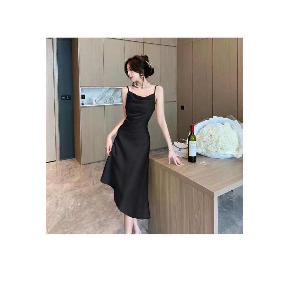 MQAQ Đầm Dài Hai Dây Phong Cách Hepburn Cổ Điển Thời Trang Mùa Hè Dành Cho Nữ