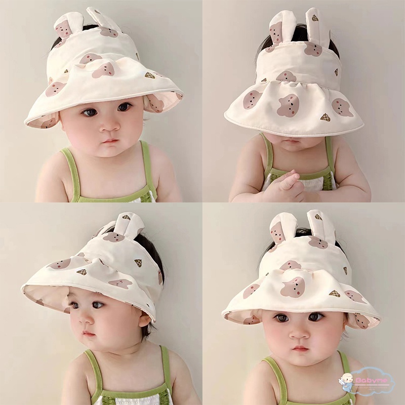 Mũ Cotton Cao Cấp Thiết Kế Tai Nhỏ Ba Chiều Dễ Thương Bảo Vệ Chống Nắng Chất Lượng Cao Cho Bé