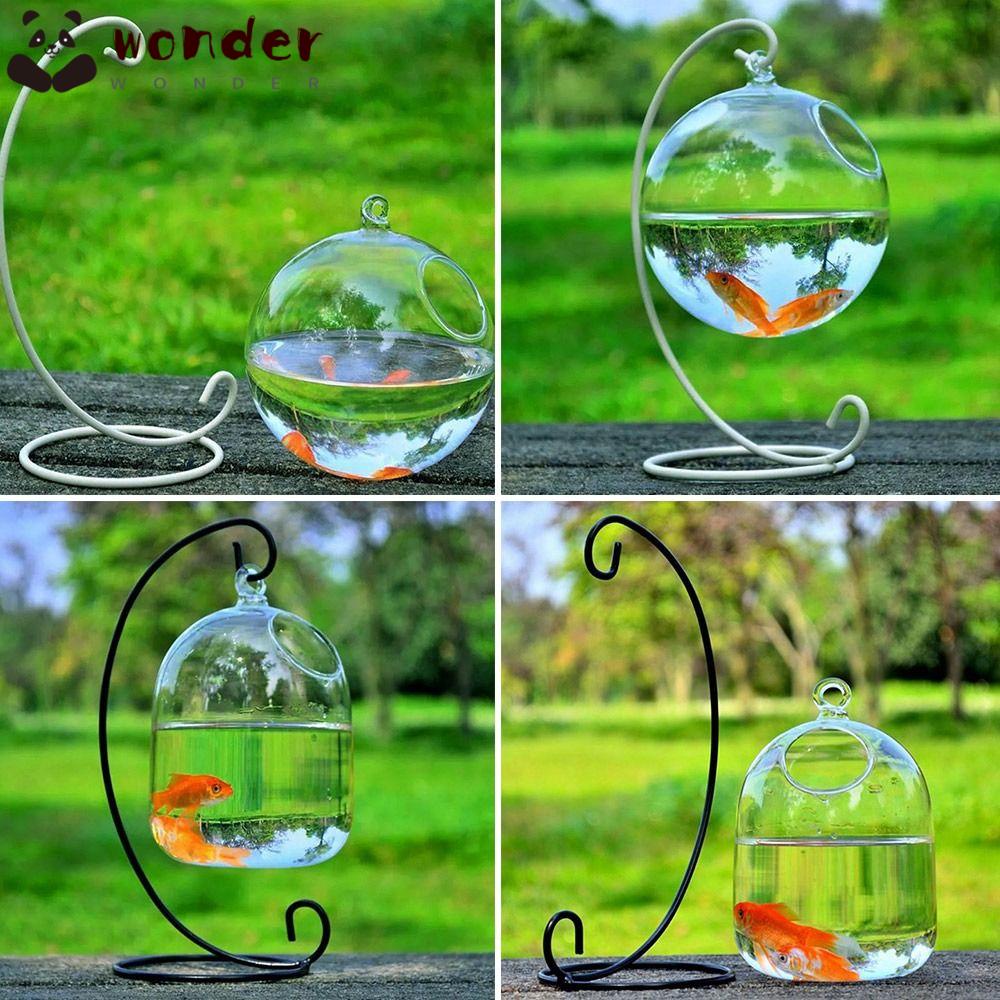 WONDER Bình Hoa Thủy Tinh Trong Suốt Hình Tròn / Chữ Nhật Treo Tường Trang Trí Nhà Cửa