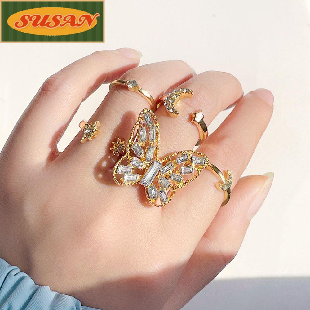 SUSANS Set 5 Nhẫn Đính Đá Lấp Lánh