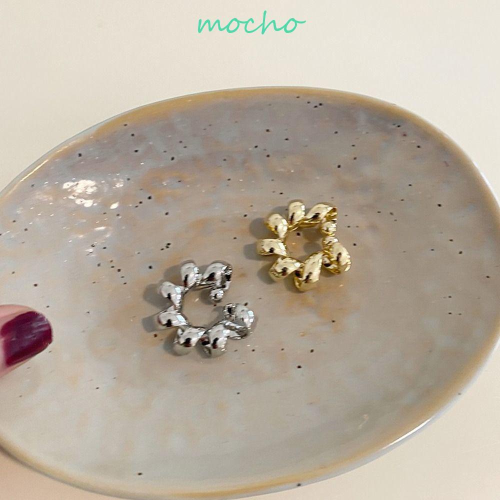 MOCHO Khuyên Tai Dạng Kẹp Xoắn Đơn Giản Thời Trang Cho Nữ
