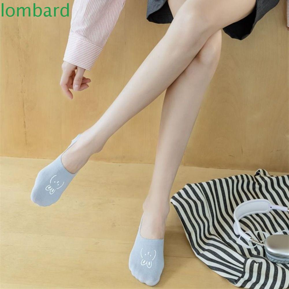 LOMBARD Đôi Vớ Thuyền Thoáng Khí In Hình Thỏ Dễ Thương