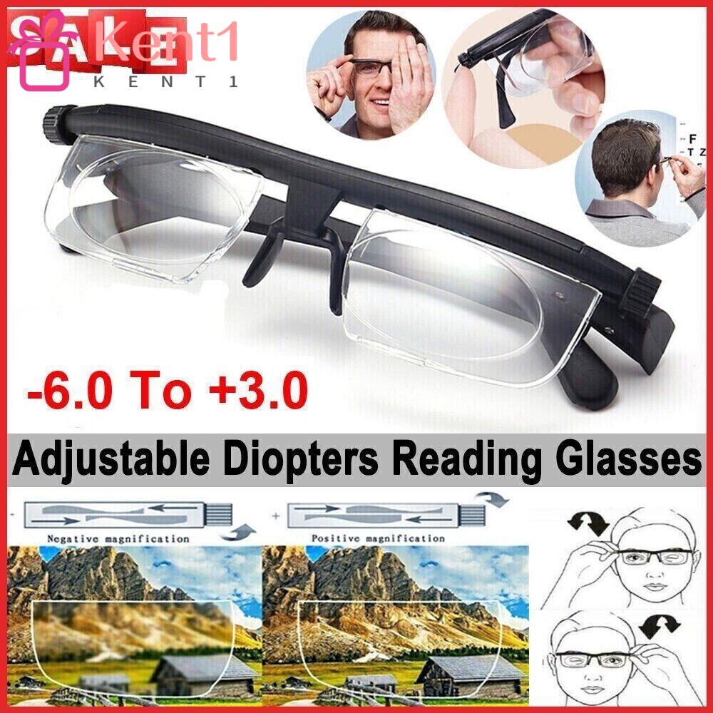 KENT1 Set 2 Cặp Kính Mắt Gọng Nhựa PC Nhỏ Gọn Màu Đen Có Thể Điều Chỉnh