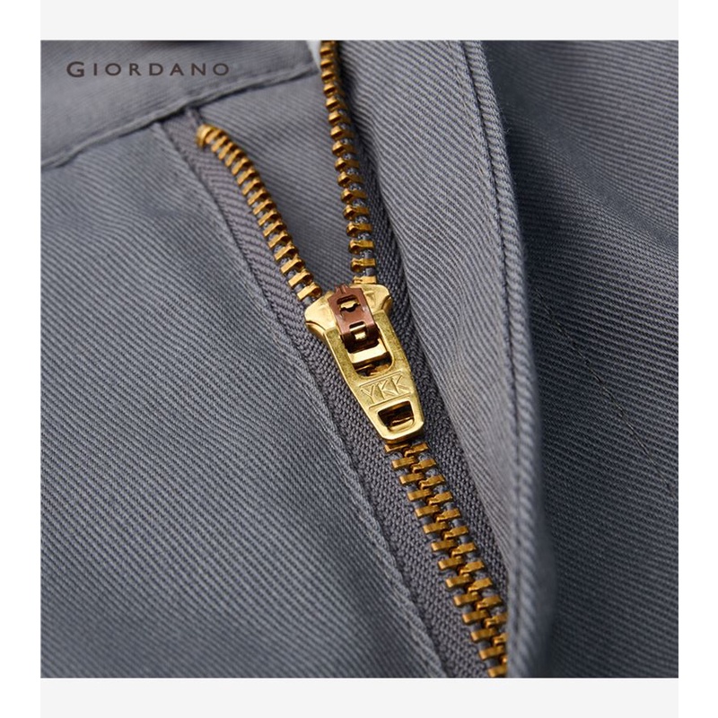 Quần Dài Lưng Cao 3 Tấc Màu Trơn Phong Cách Đơn Giản Thời Trang Cho Nam GIORDANO 01113066