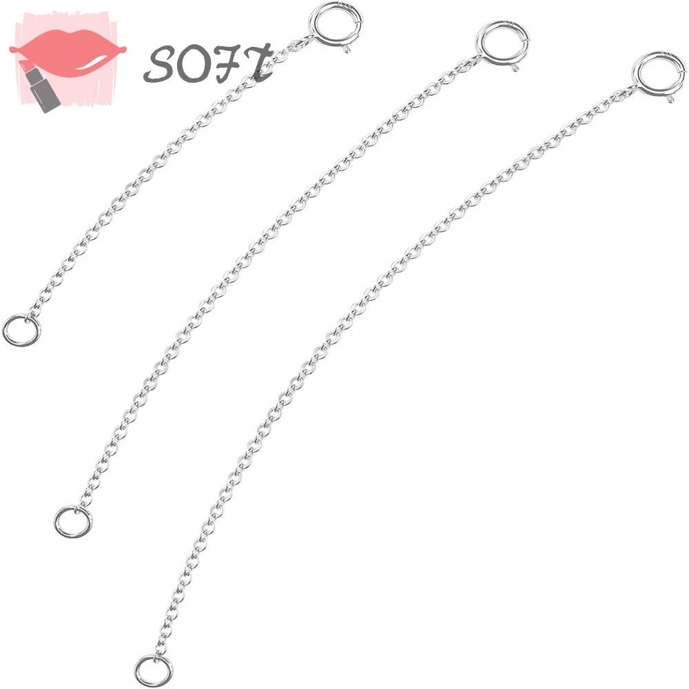 SOFTNESS Vòng cổ Nối Dài Màu Bạc 3inch 4inch 2inch Có Thể Tháo Rời Dành Cho Nữ