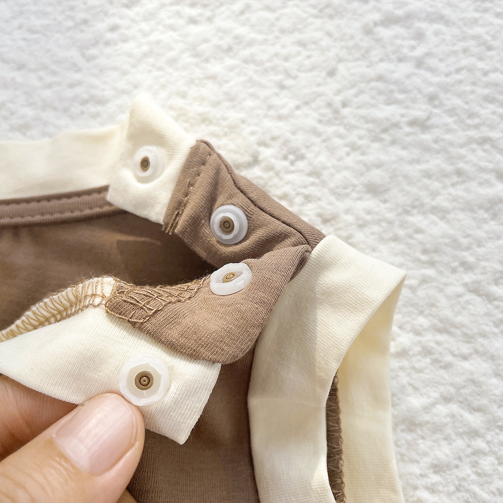 Áo Liền Quần Không Tay In Hình Gấu Dễ Thương Thời Trang Mùa Hè Cho Bé Trai 0-24 Tháng Tuổi