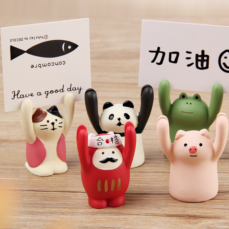 Giá Đỡ Thẻ Ghi Chú Để Bàn Họa Tiết Hoạt Hình Dễ Thương Trang Trí Nhà Cửa / Trường Học
