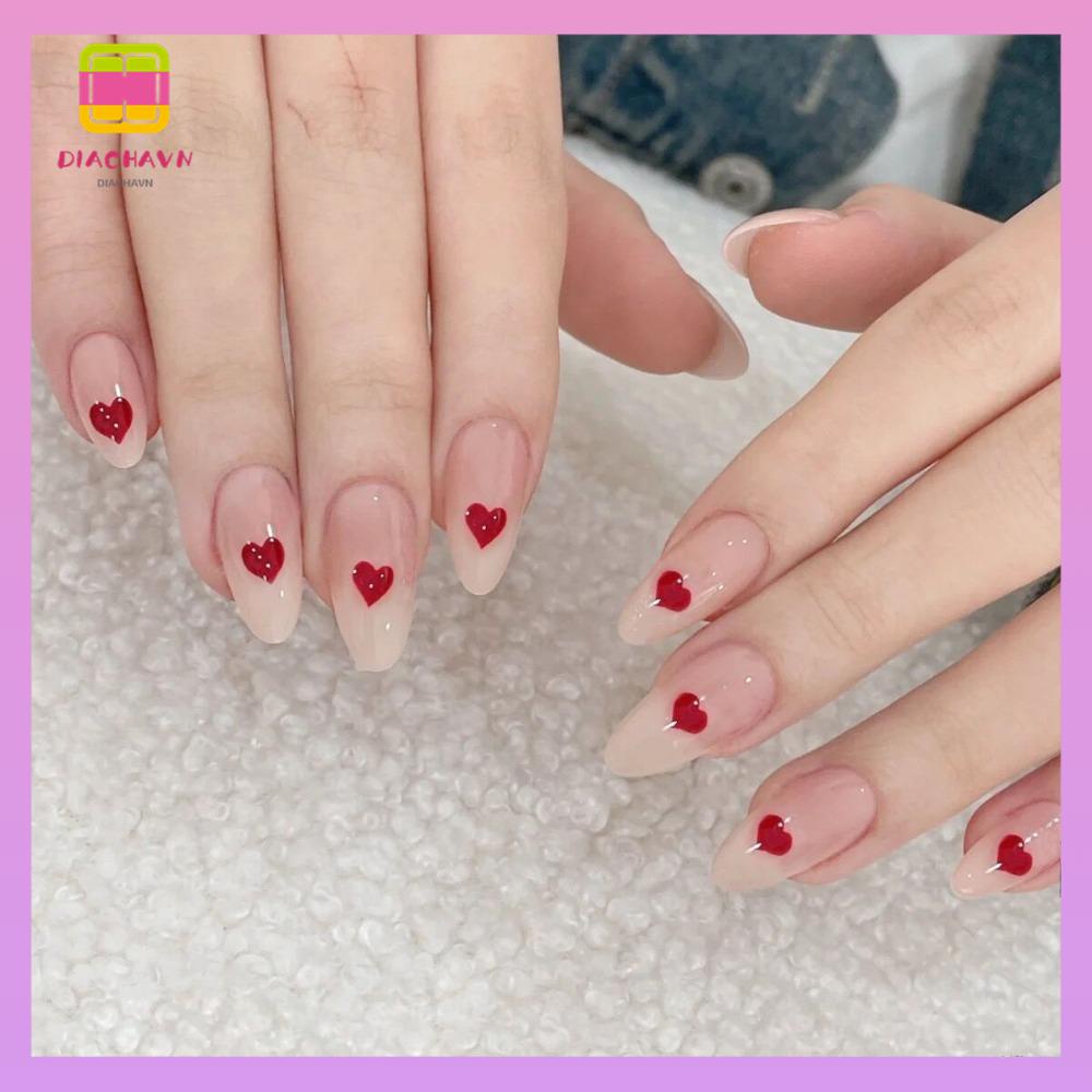 DIACHAVN Bộ 24 Móng Tay Giả Hình Hoa Màu Trắng Có Thể Tháo Rời Cho Nữ