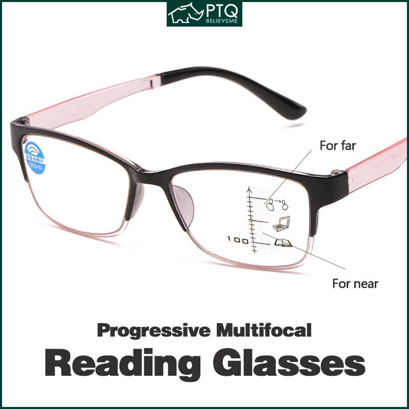 Progressive multi-focus presbyopic glasses Intelligent Zoom easy to see far and near anti-Blue Ray presbyopic glasses men's and women's universal 100~400
