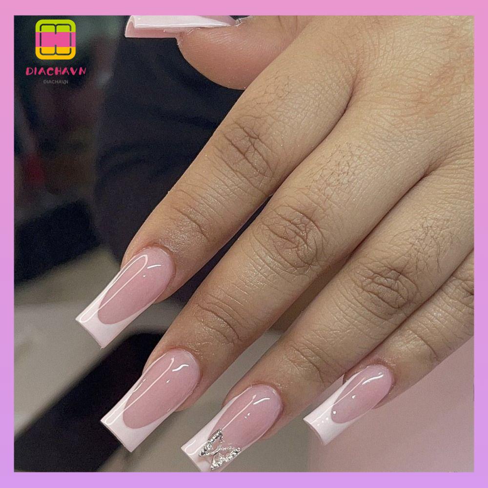 DIACHAVN Móng Tay Giả Ống Nước Trung Bình Che Phủ Toàn Diện Có Thể Tháo Rời Cho Nữ