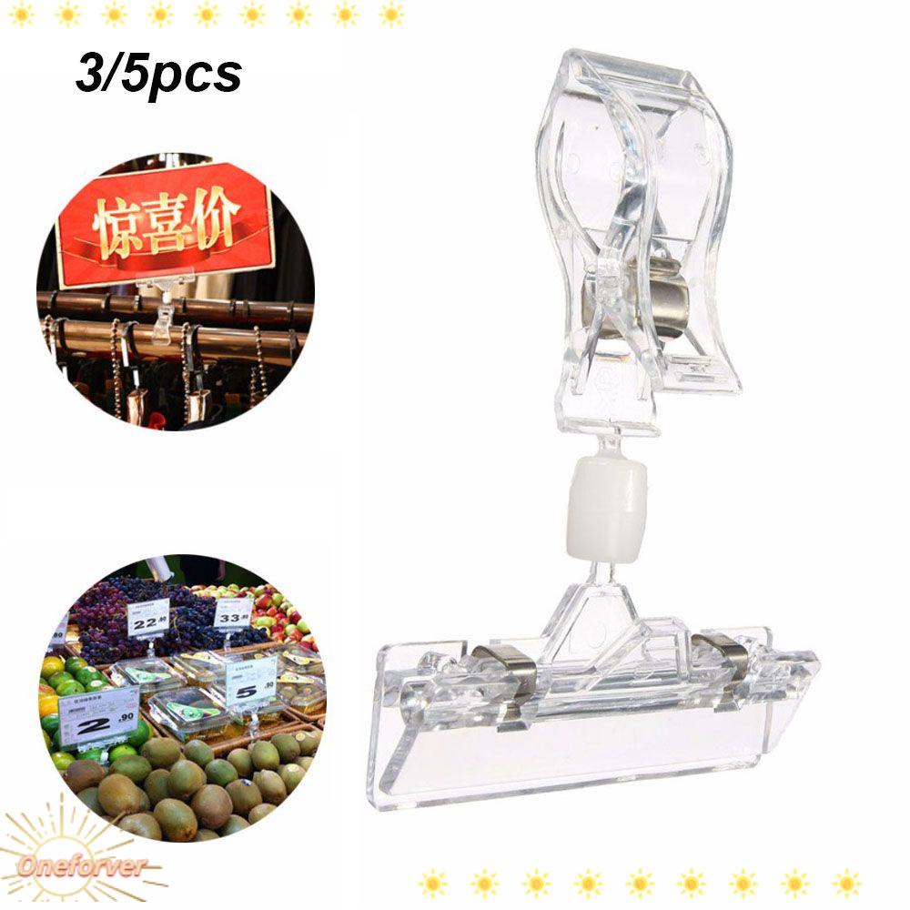 FOREVER Set 3 / 5 Kẹp Nhựa Trong Suốt Trưng Bày Biển Báo Quảng Cáo Đa Năng