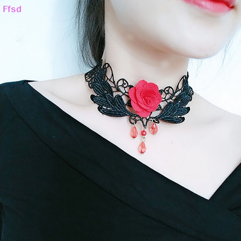 Vòng Cổ Choker Ren Phong Cách Gothic Punk Cổ Điển Thời Trang Cho Nữ