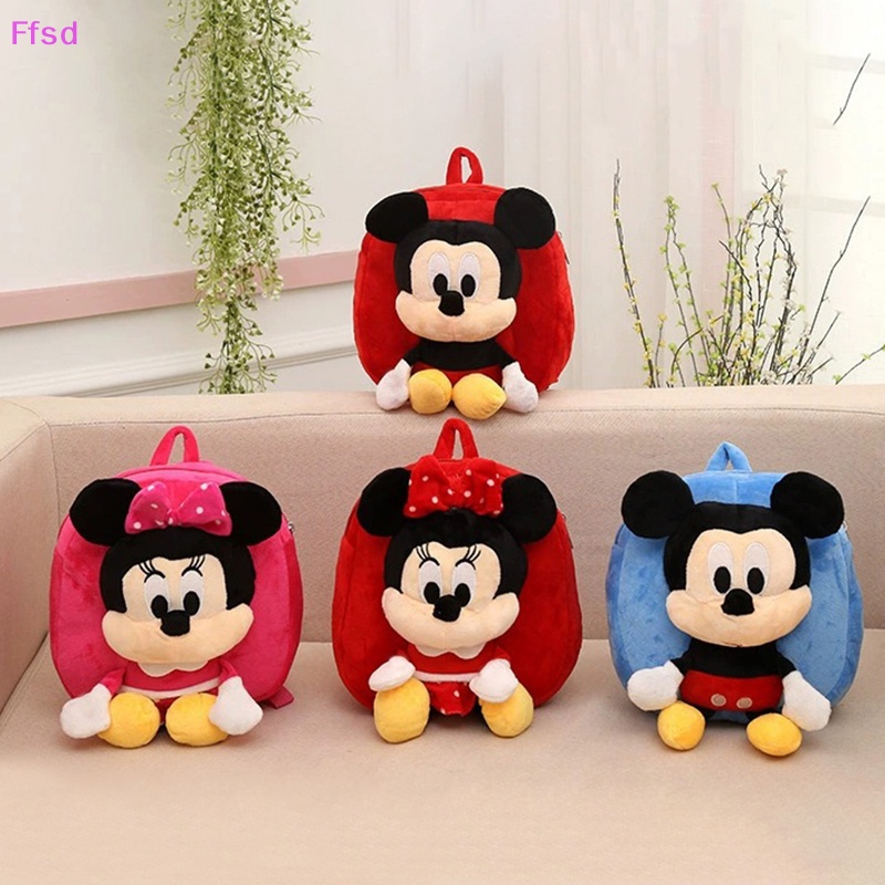 {Ffsd} Ba Lô Lông Xù Hình Nhân Vật Hoạt Hình Disney Chuột Mickey Minnie Dễ Thương Dành Cho Trẻ Em *