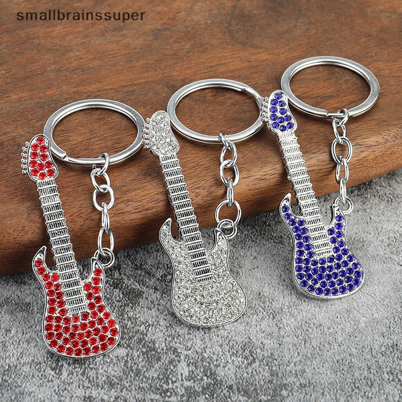 Móc Chìa Khóa Hình Đàn Guitar Bass Đính Pha Lê Dễ Thương Cho Nam Và Nữ