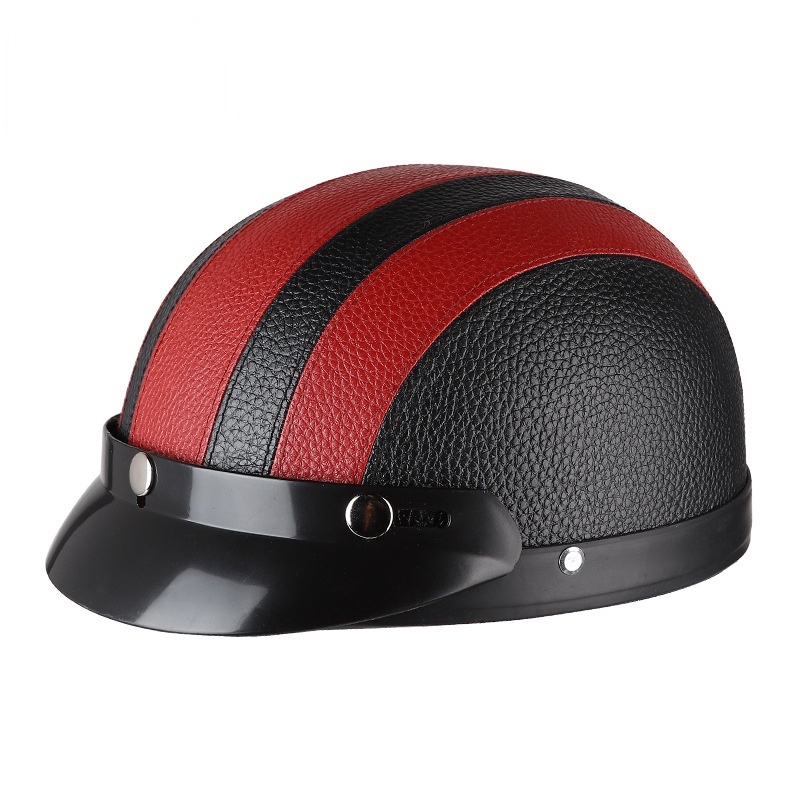 Mũ Bảo Hiểm Da PU Phong Cách Retro Mùa Hè Cho Nam Nữ