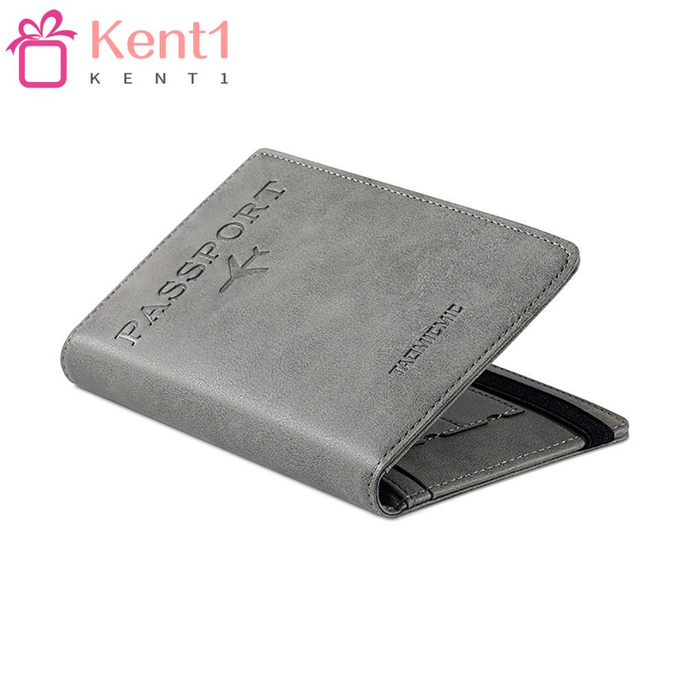 KENT1 Vỏ Bọc Hộ Chiếu Bằng Da PU Siêu Mỏng Có Khóa Kéo Đa Năng Tiện Dụng Mang Theo Du Lịch