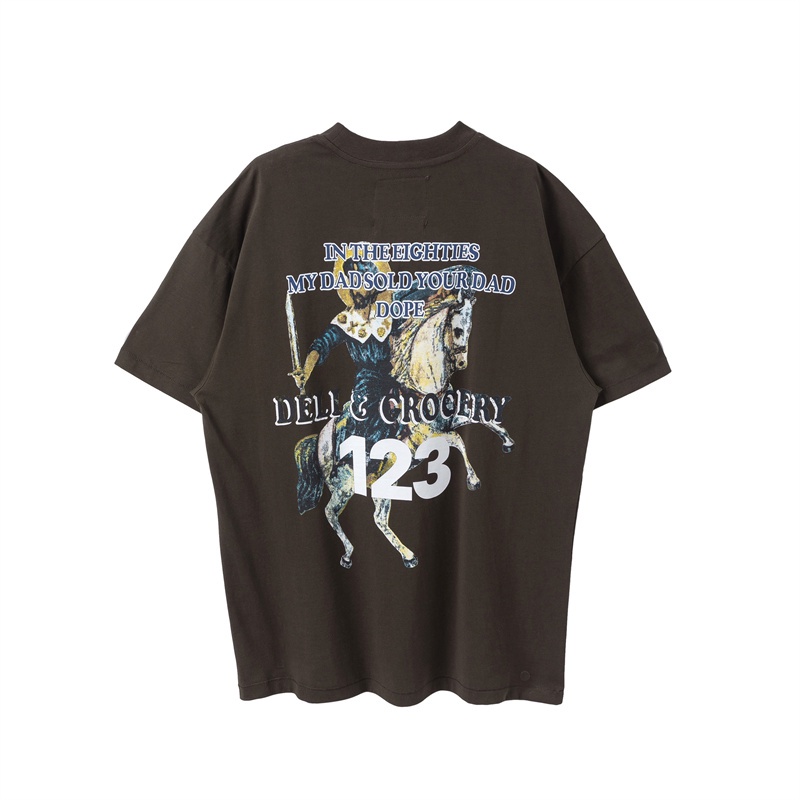 Áo Thun Cotton Ngắn Tay Họa Tiết Hoạt Hình Hiệp Sĩ RR523R123 Cho Nam Nữ