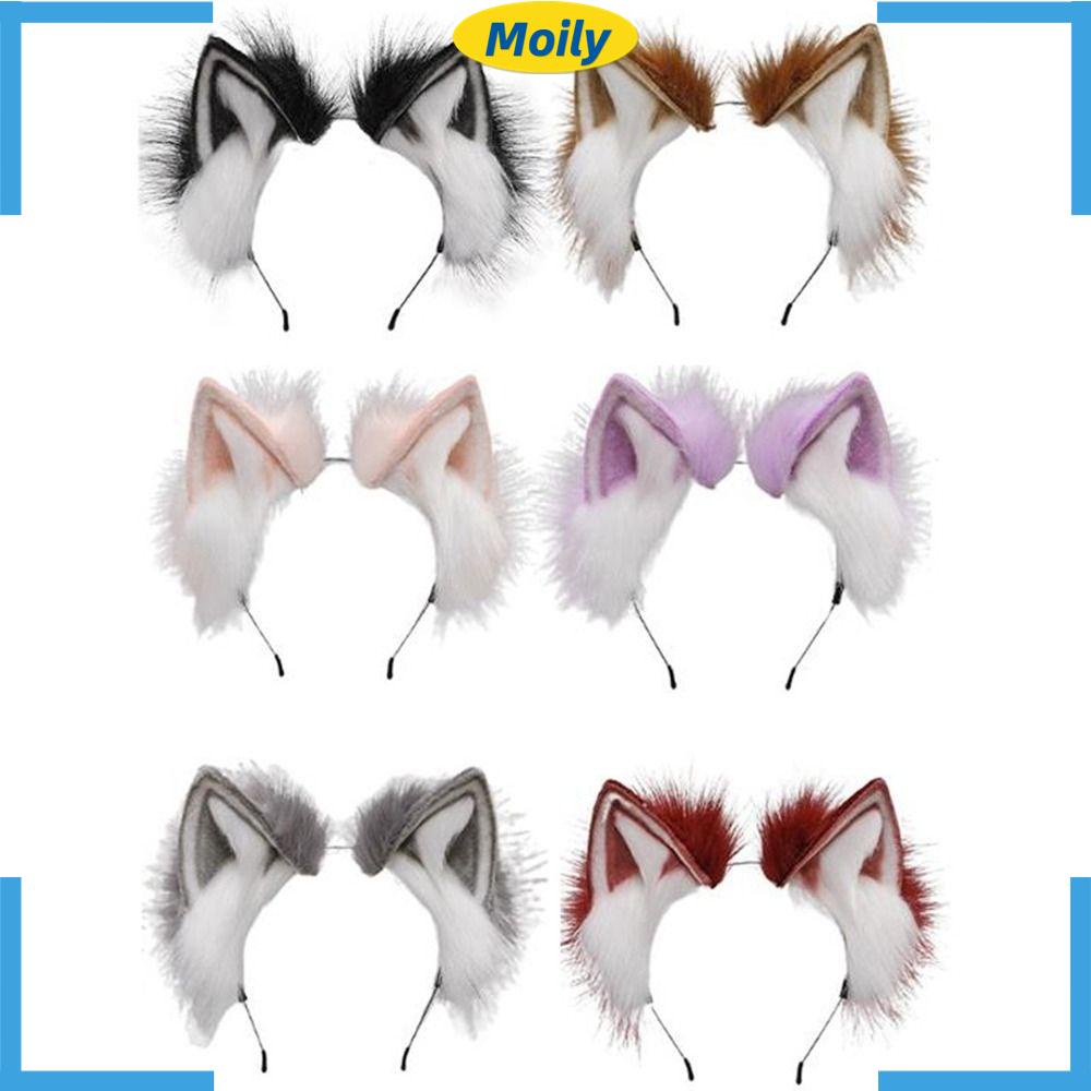 MOILYVN Băng Đô Cài Tóc Tai Mèo Giả Lông Xù Thời Trang Dành Cho Nữ Hóa Trang
