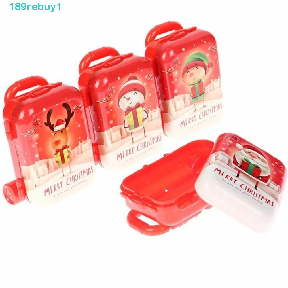 REBUY1 Mô Hình Ông Già Noel Bằng Nhựa Và Kim Loại Có Ròng Rọc Thời Trang Trang Trí Hành Lý