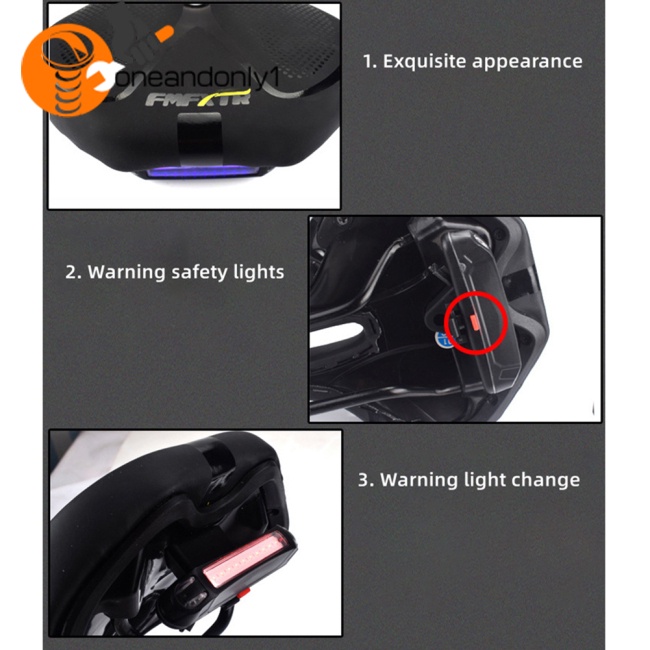 Yên Xe Đạp Leo Núi Chất Liệu Pu Dày Dặn Mềm Mại Chống Thấm Nước Có Đèn Đuôi