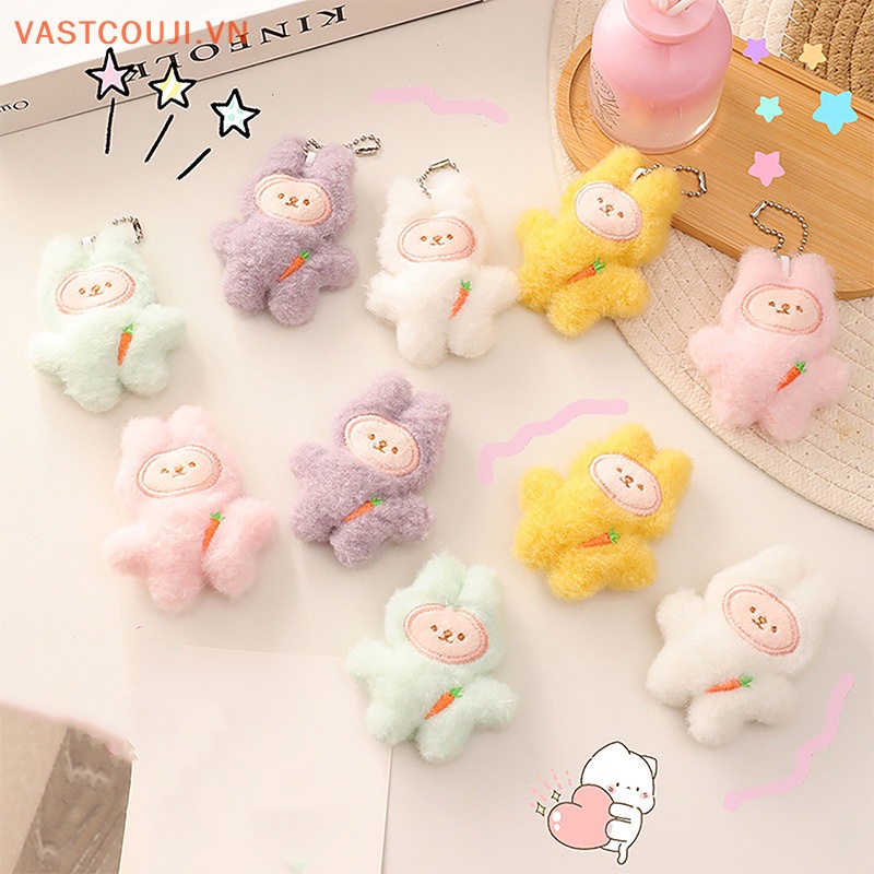 Móc Khóa Thỏ Nhồi Bông VASTJI Mềm Mại Đáng Yêu