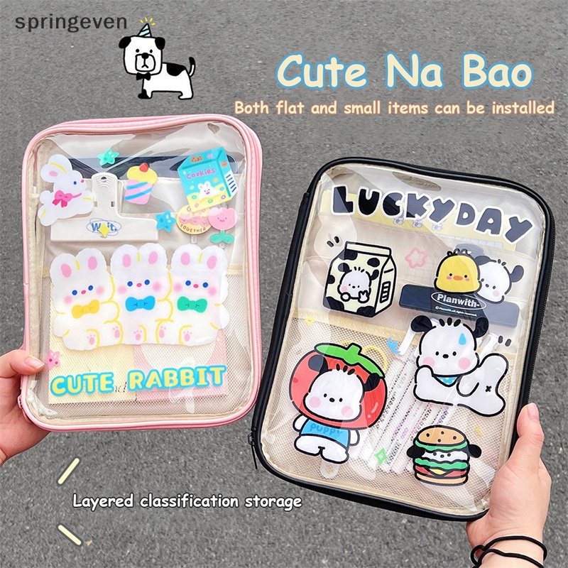 Túi Đựng Máy Tính Bảng 11 Inch Bằng PVC Trong Suốt Chống Thấm Nước Họa Tiết Hoạt Hình Dễ Thương