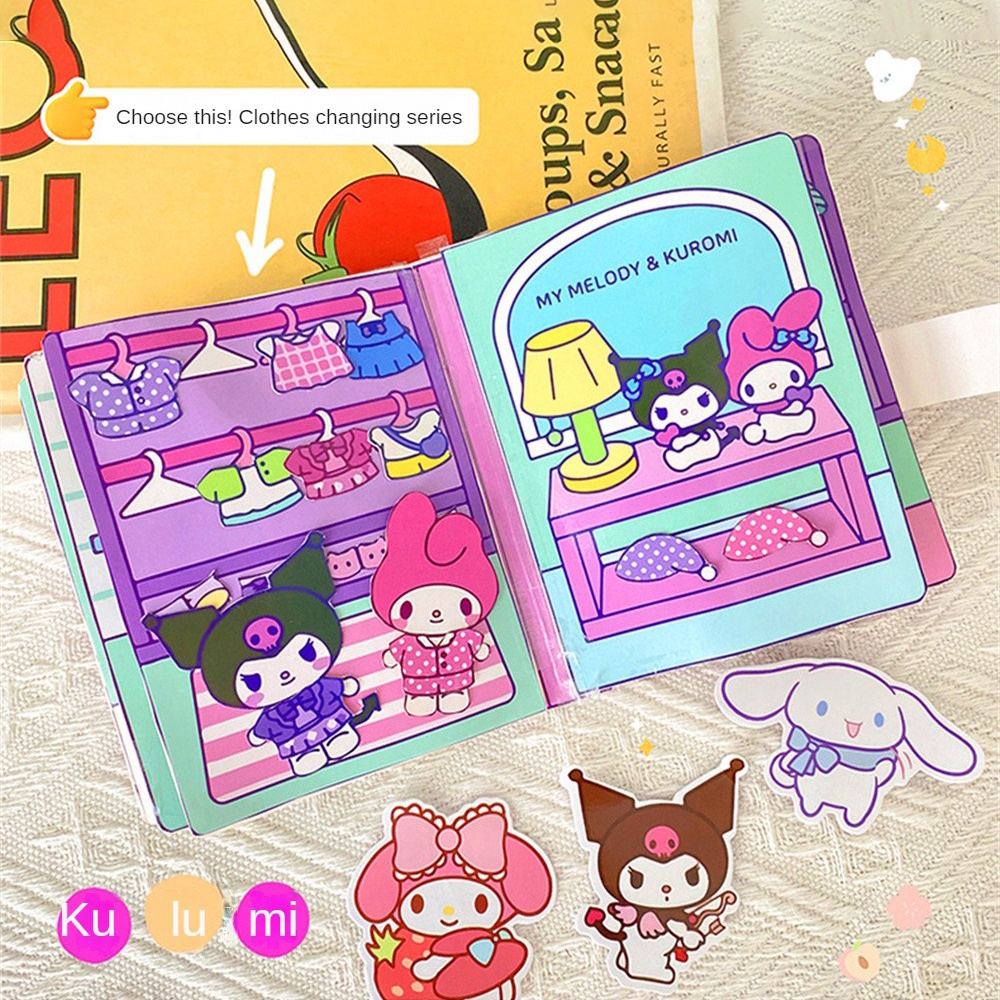 Sách Đồ Chơi DIY Hình kuromi Melody Hoạt Hình Sáng Tạo Bán Mềm Mại Cho Trẻ Em