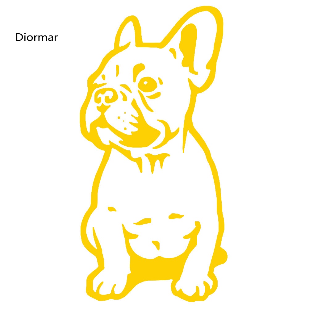 Miếng Dán Hình Chó Bull Pháp Vui Nhộn Trang Trí Thân Xe Hơi