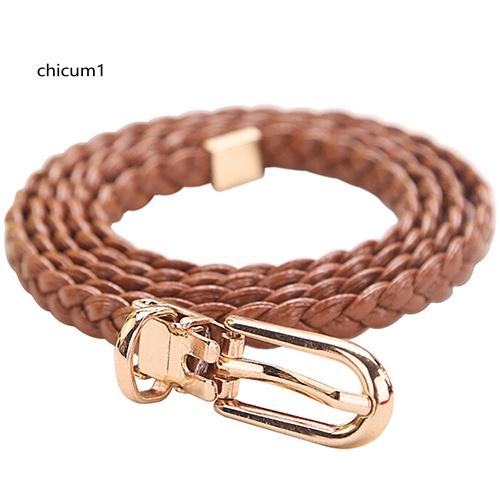 Thắt Lưng Da PU Bản Nhỏ Khóa Kim Loại Thời Trang Cho Nữ