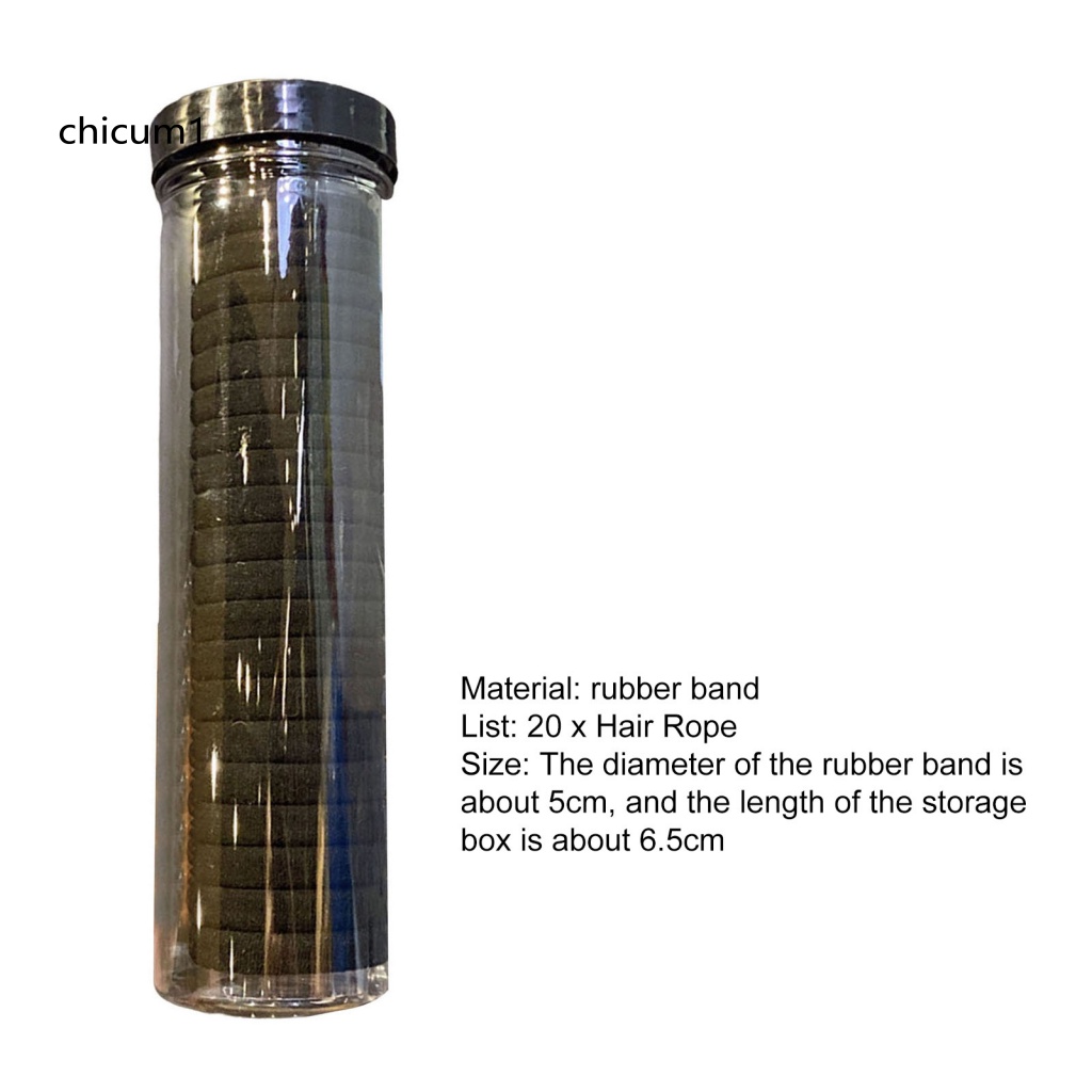 Set 20 Dây Cột Tóc Co Giãn Siêu Mềm Chống Trượt Màu Trơn Cho Nữ