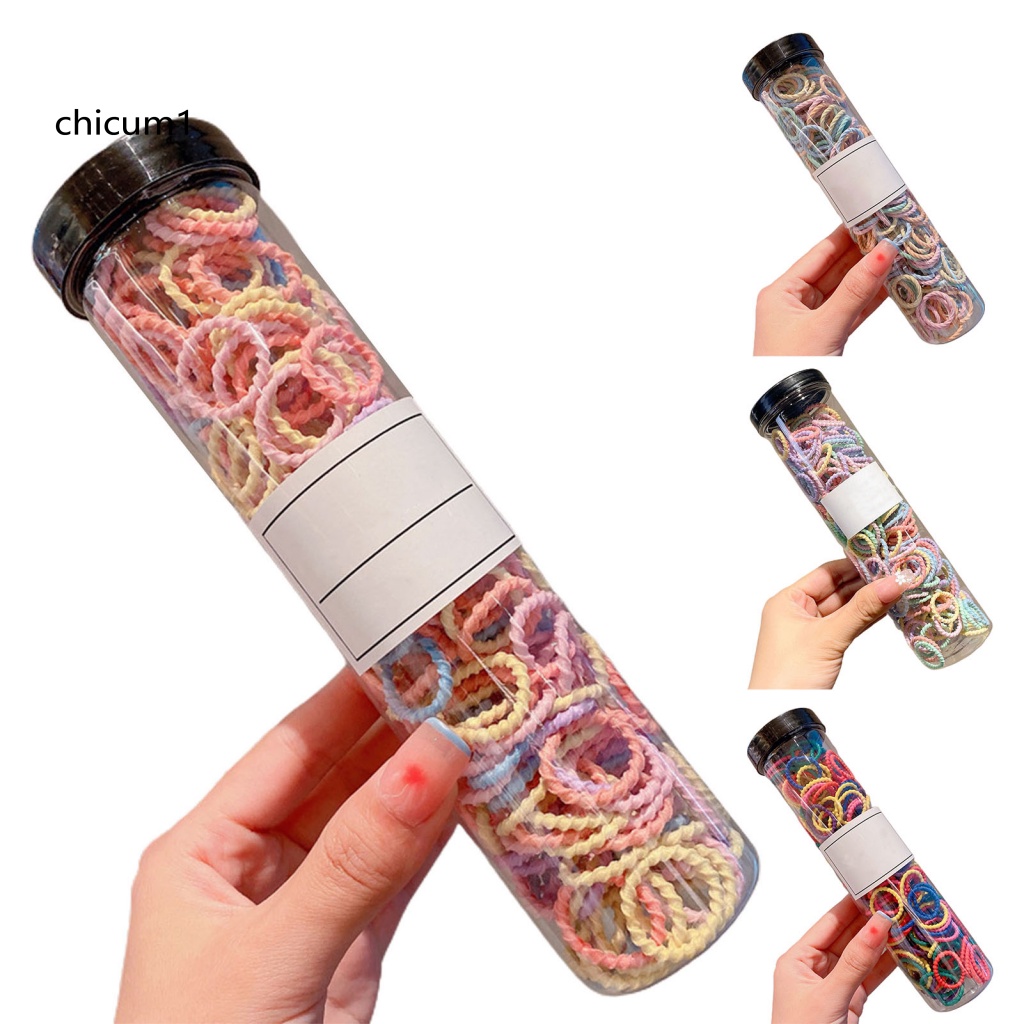 Set 300 Dây Cột Tóc Độ Co Giãn Cao Không Làm Đau Cho Bé Gái