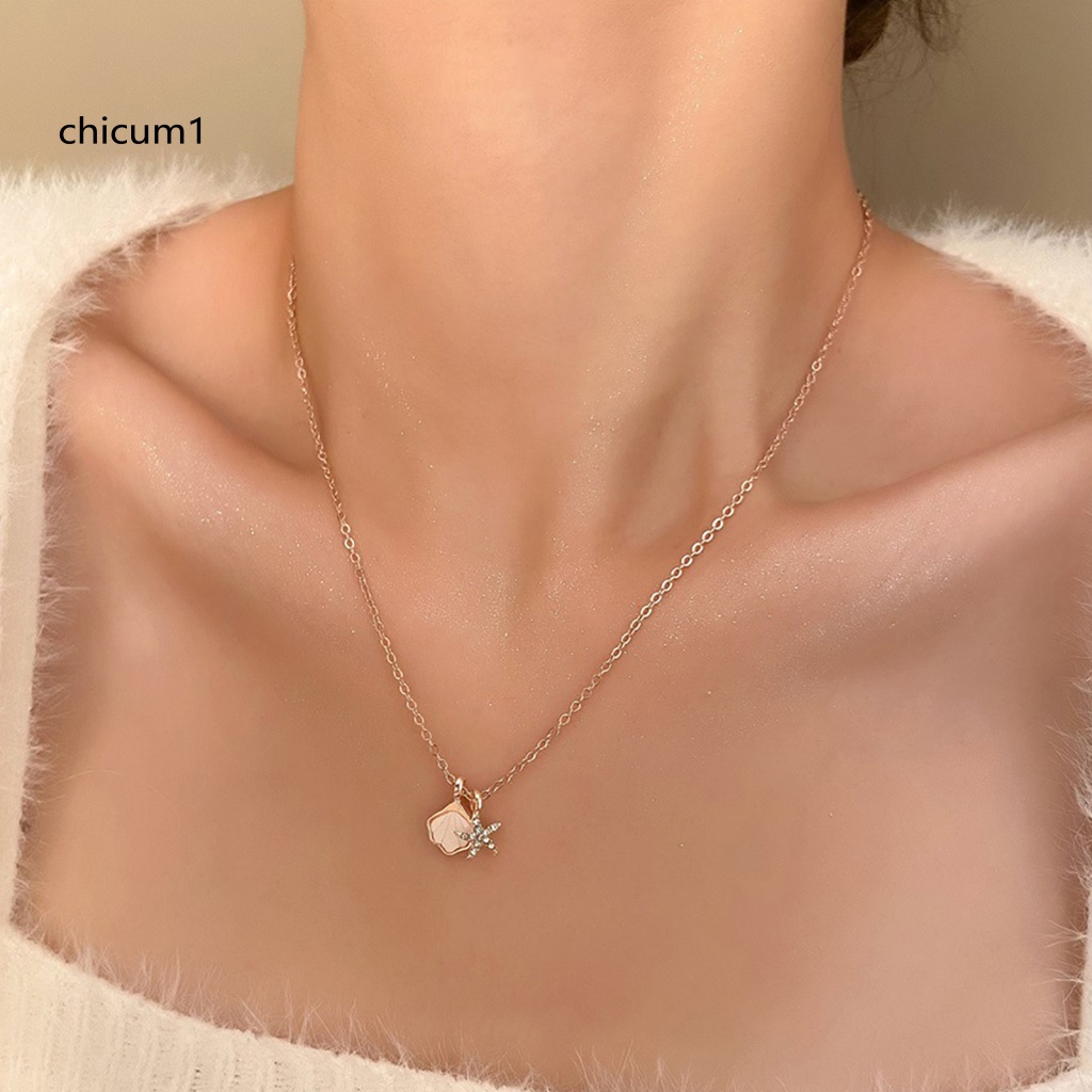 Vòng cổ Hợp Kim Mặt Hình Vỏ Sò Đính Đá Thời Trang Cho Nữ