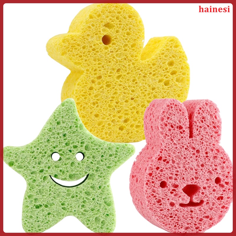 Set 3 Miếng Bọt Biển Tắm Em Bé Hình Ngôi Sao Hoạt Hình