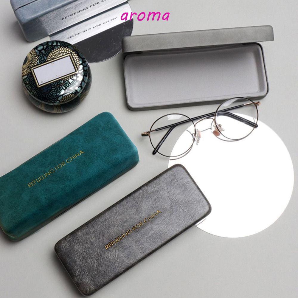 AROMA Hộp Đựng Kính Đọc Sách Bằng Kim Loại Chống Nước In Chữ Thời Trang Cho Nữ Ốp