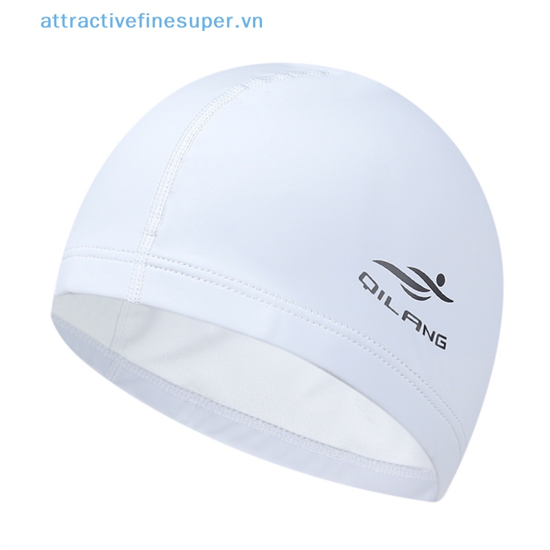 Afs Mũ Bơi Thể Thao Bằng PU Co Giãn Chống Nước Bảo Vệ Tai Màu Trơn Cho Người Lớn