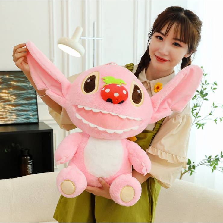 Thú Nhồi Bông Hình Trái Dâu Màu Hồng Dễ Thương Cho Bé Gái