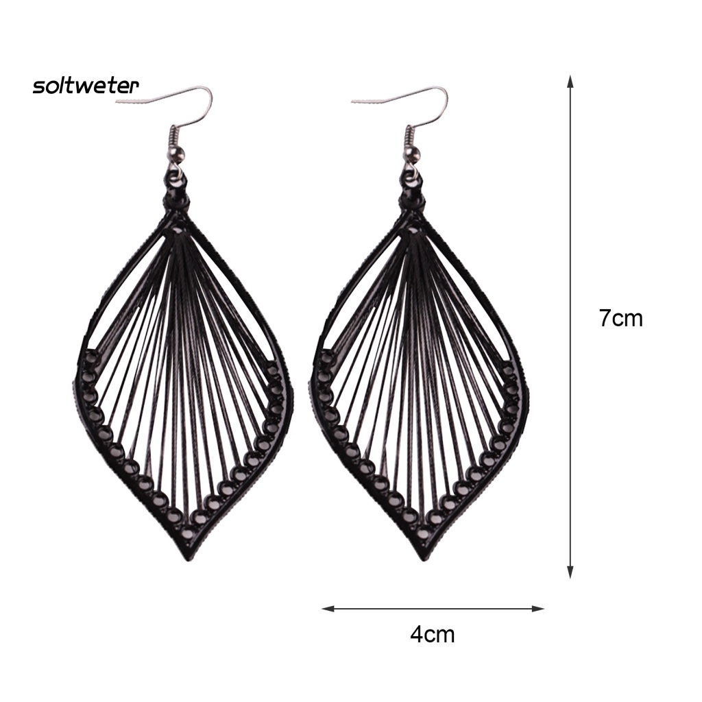 1 Đôi Bông Tai Hình Chiếc Lá Bằng Hợp Kim Thiết Kế Đục Lỗ Thời Trang Dự Tiệc